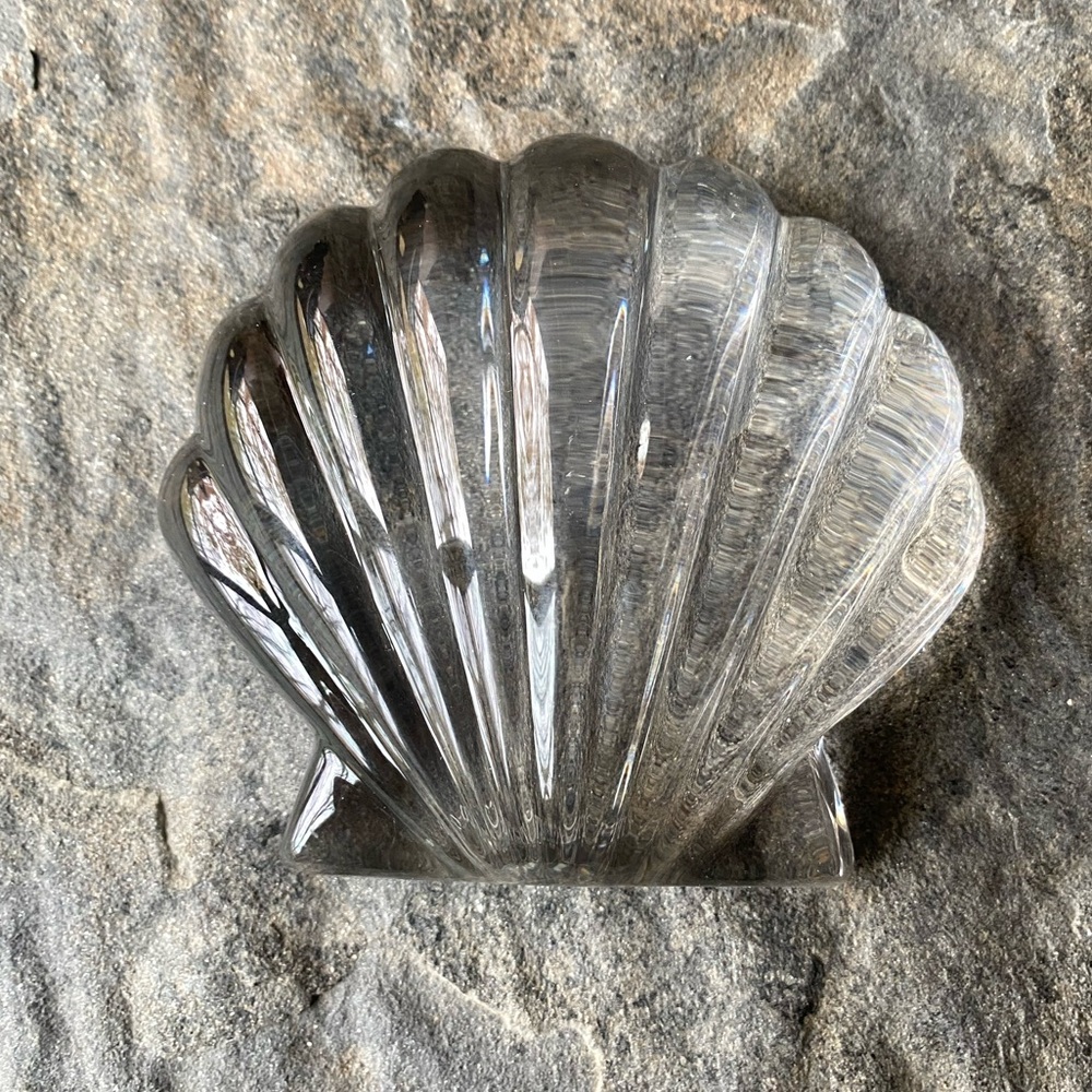Tiffany and Co. crystal shell paperweight RARE